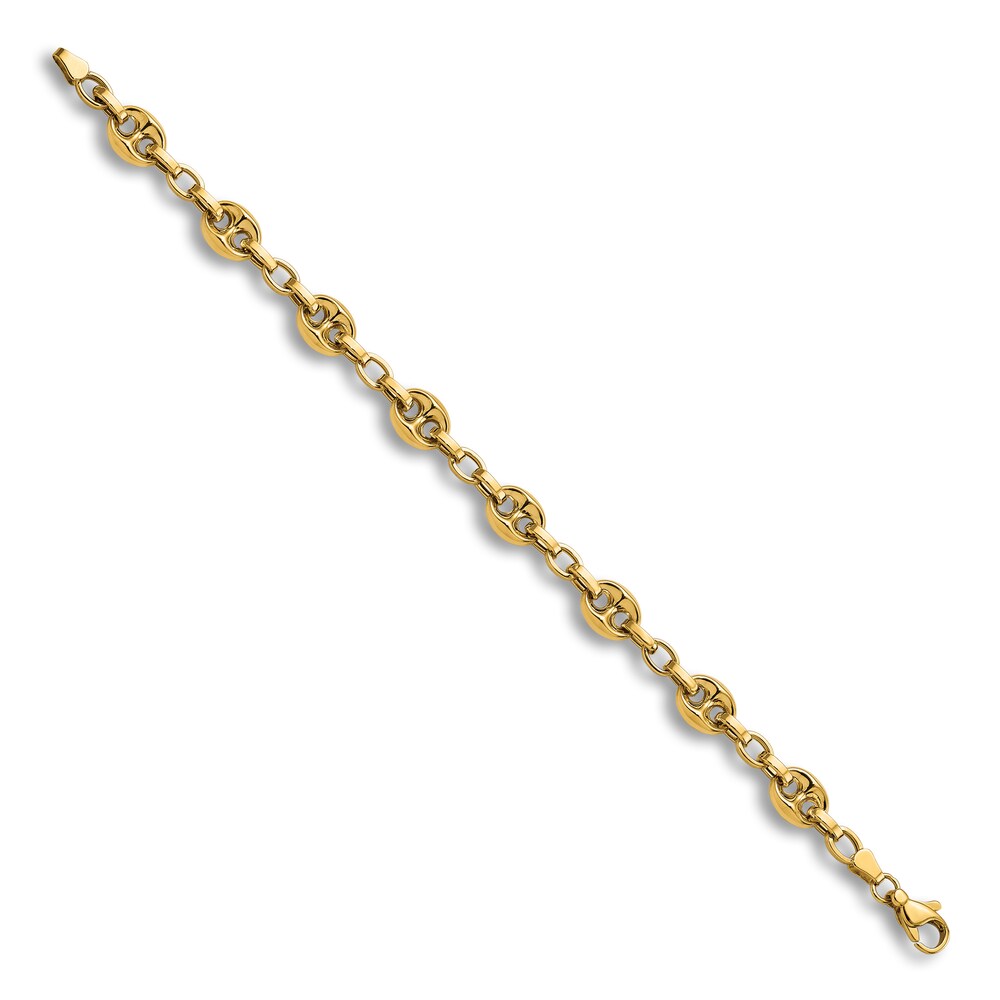 High-Polish Mariner Link Bracelet 14K Yellow Gold 7.75\" 7S8L6Suw