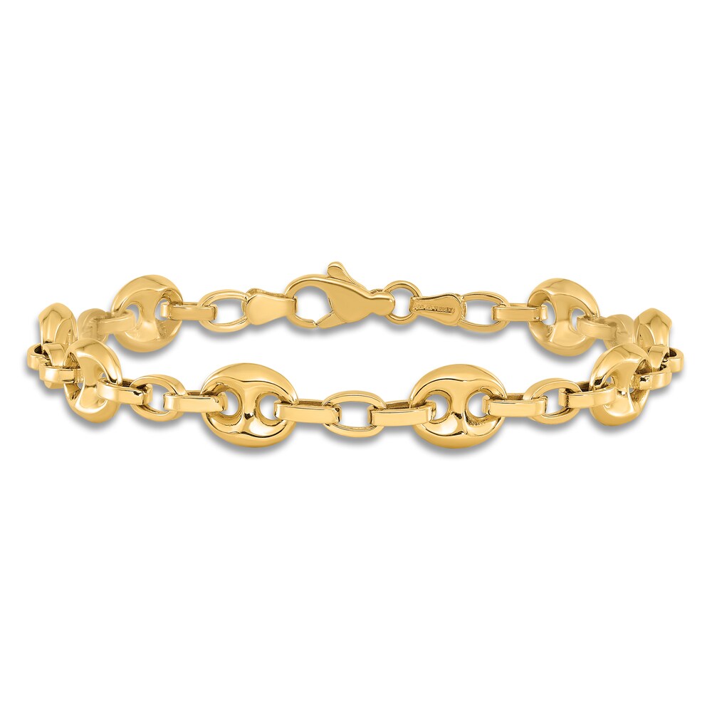 High-Polish Mariner Link Bracelet 14K Yellow Gold 7.75\" 7S8L6Suw