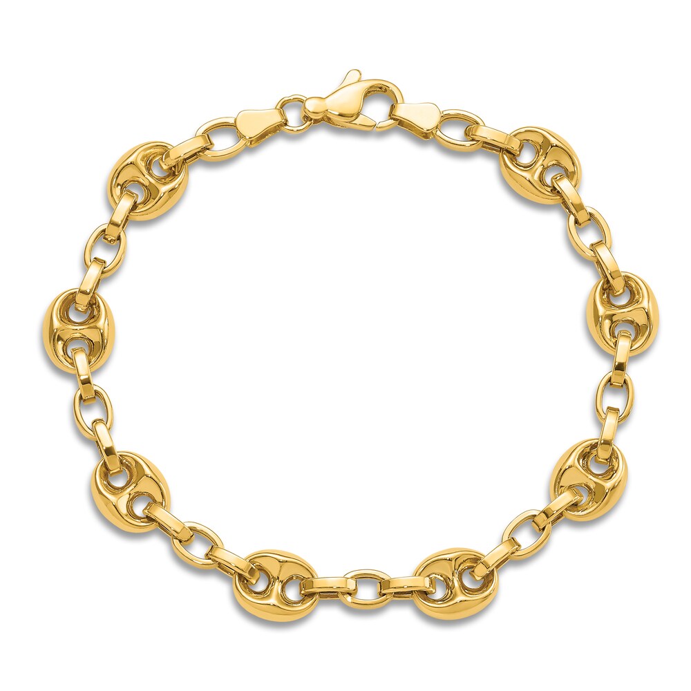 High-Polish Mariner Link Bracelet 14K Yellow Gold 7.75\" 7S8L6Suw