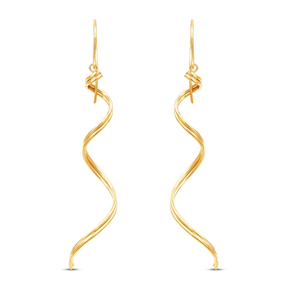 Spiral Dangle Earrings 10K Yellow Gold 7XEOaZth