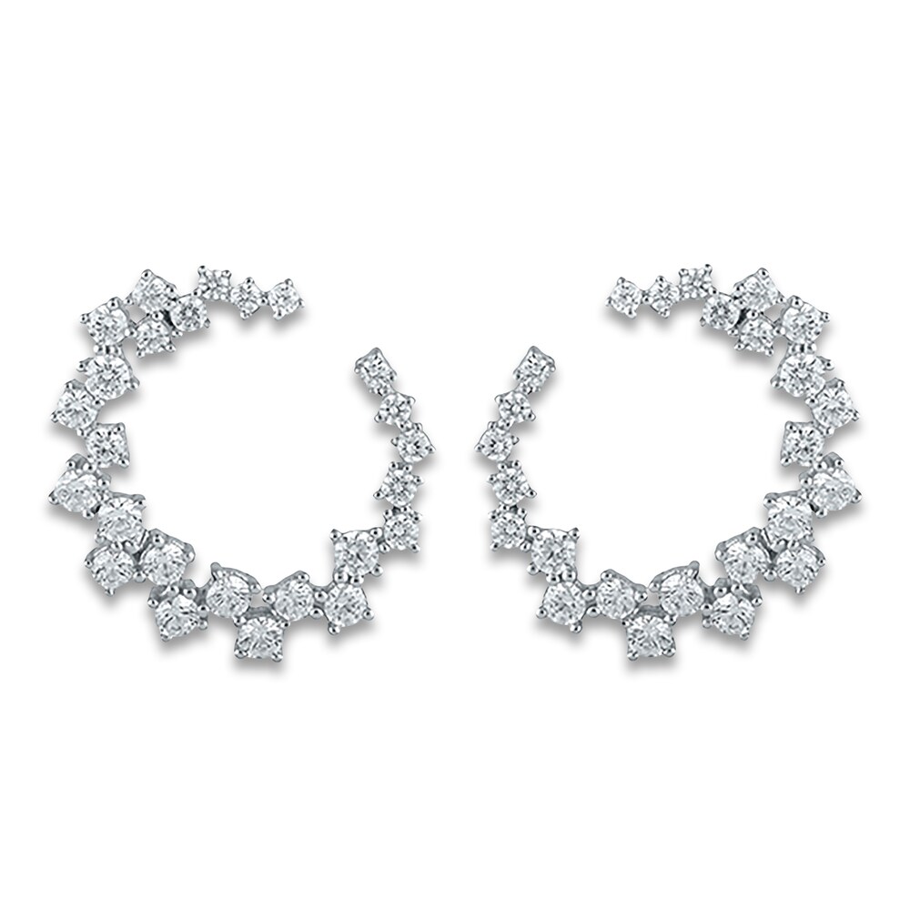Diamond Circle Earrings 1 ct tw Round 14K White Gold 7mBucsiV