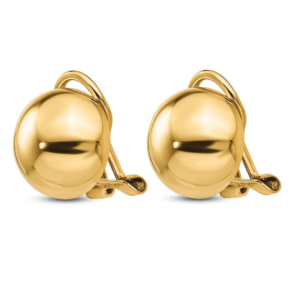 Clip-On Ball Stud Earrings 14K Yellow Gold 7rojxbk1