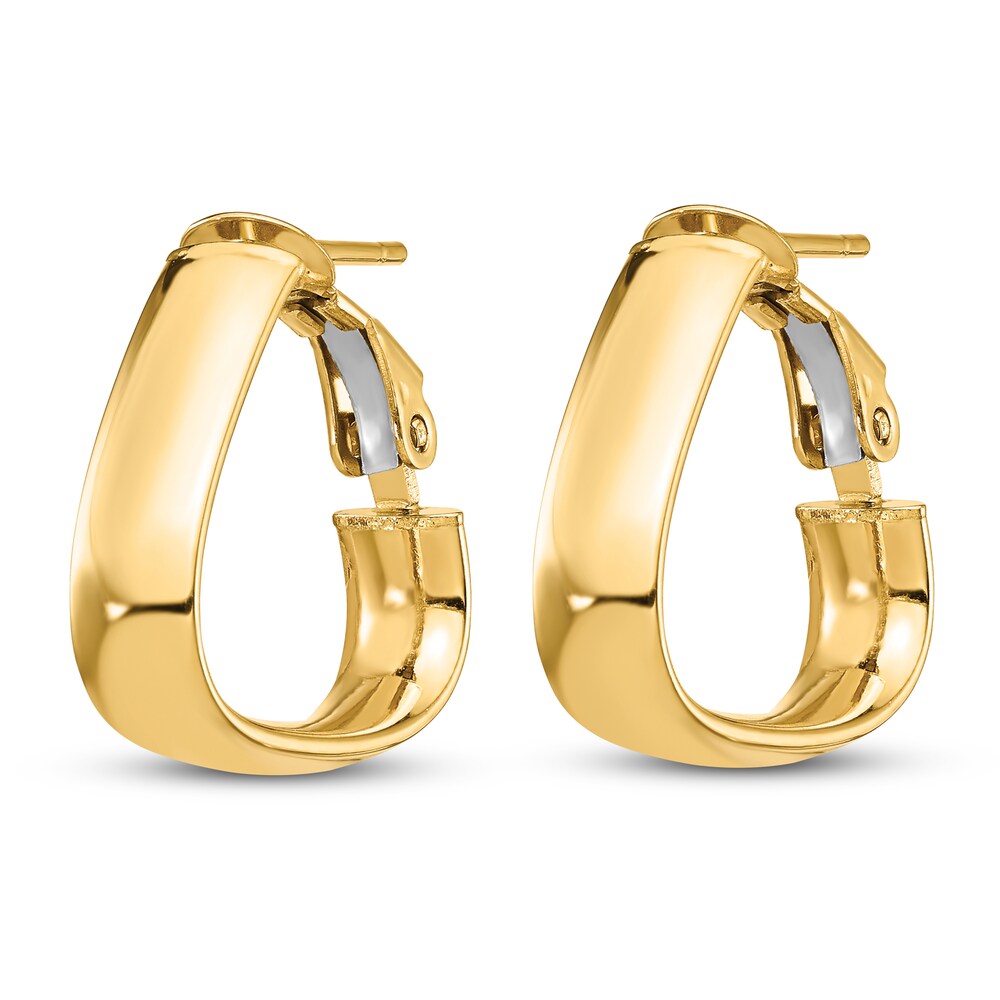 Polished Hoop Earrings 14K Yellow Gold 7sMwH3lW