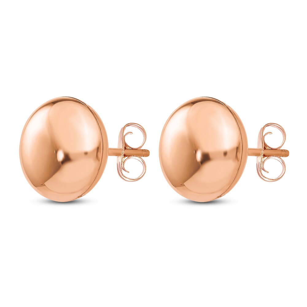 Button Stud Earrings 14K Rose Gold 10.5MM 88zz6z0X