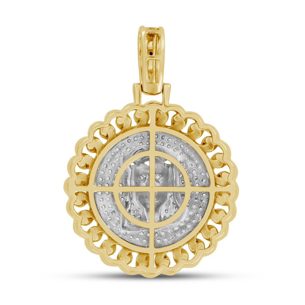 Men\'s Diamond Charm 1/2 ct tw Round 10K Yellow Gold/Rhodium 8ApNdZaQ