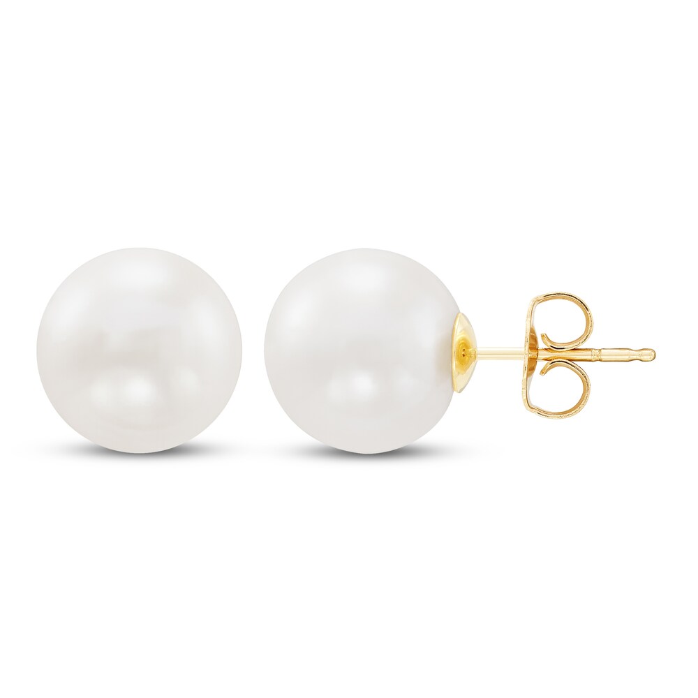 Cultured Pearl Stud Earrings 14K Yellow Gold 10.5mm 8IvLyRp7