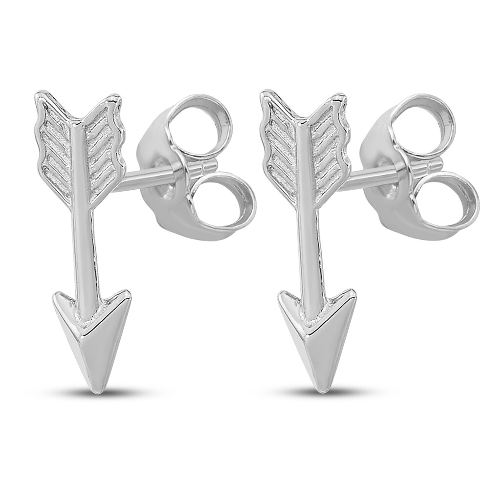 Arrow Stud Earrings 14K White Gold 8QWxJjHu