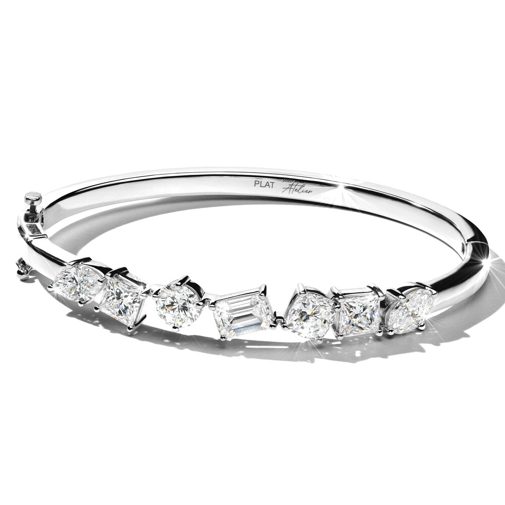 Jared Atelier Diamond Bangle Bracelet 4-7/8 ct tw Marquise/Princess/ Round/Cushion/Oval/Emerald Platinum 8X2MUSdK