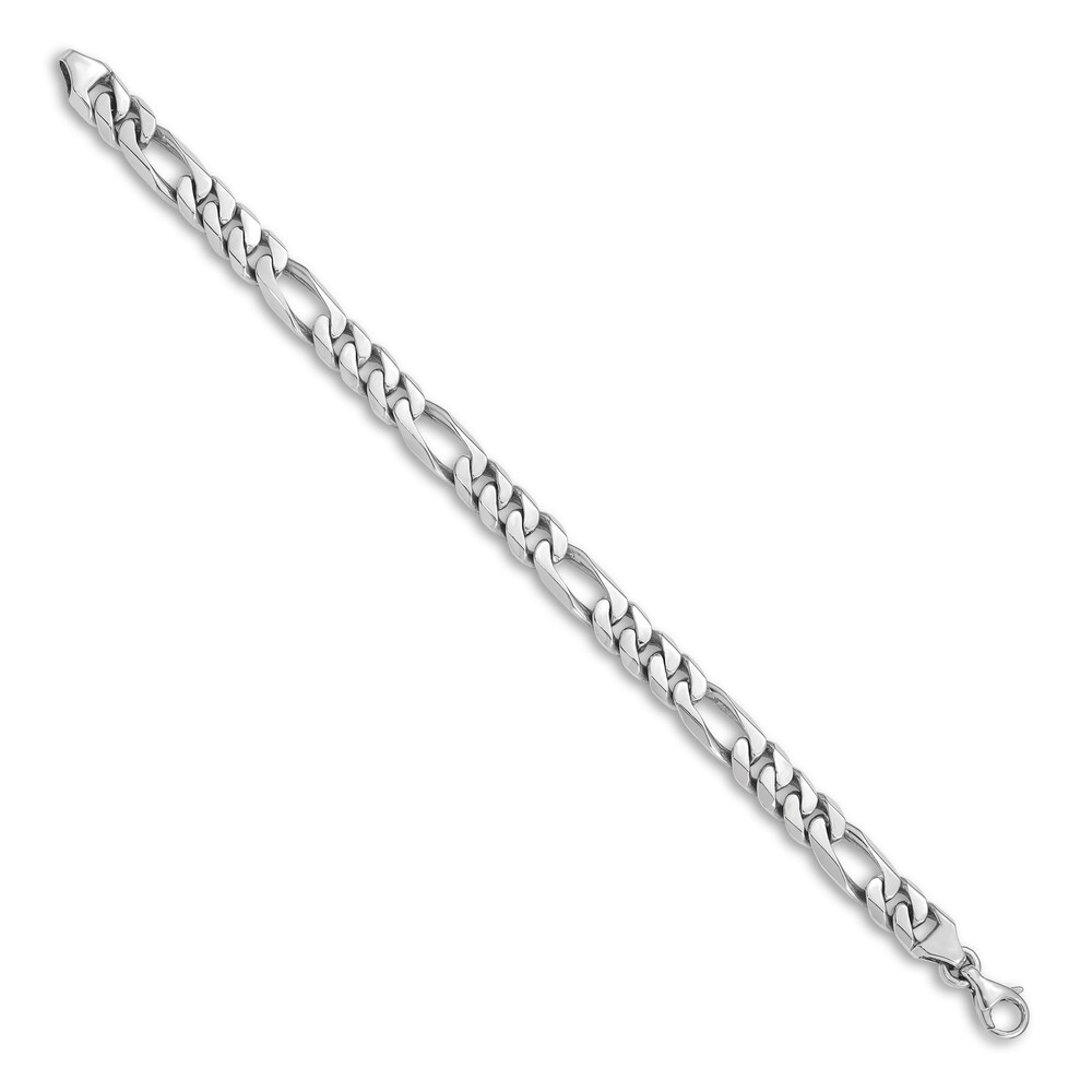 Men\'s Figaro Chain Bracelet 14K White Gold 8.0mm 8\" 8rWXUJ9s