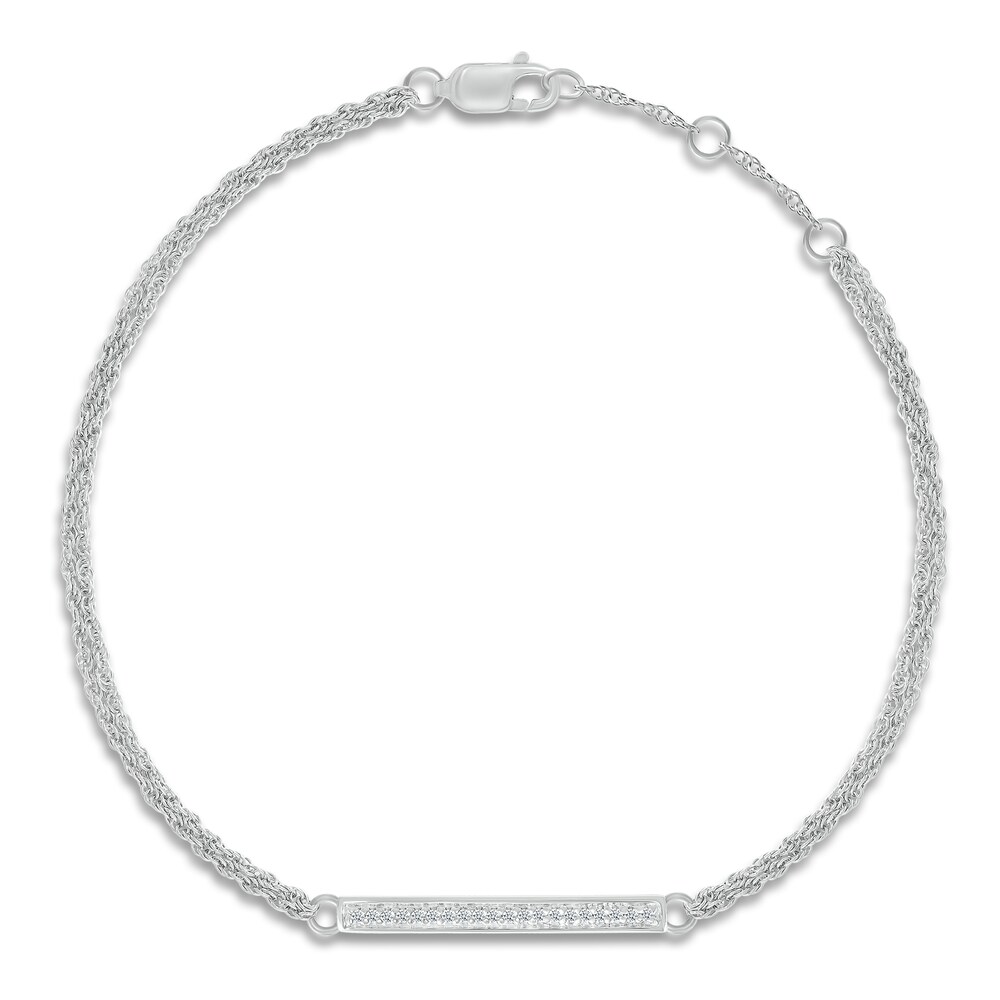 Diamond Bracelet 1/15 ct tw Round-cut Sterling Silver 8vOt6fiY