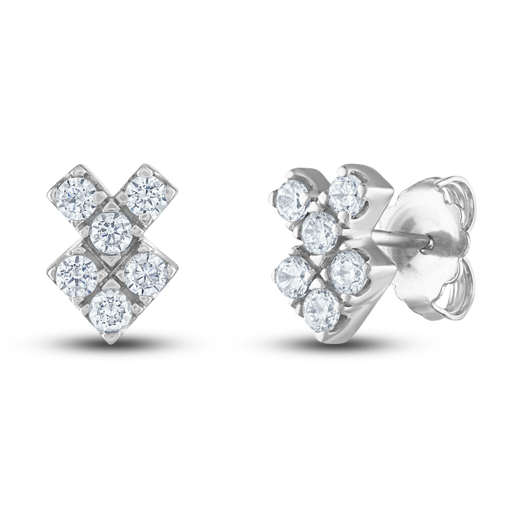 Vera Wang WISH Diamond Stud Earrings 1/2 ct tw Round 10K White Gold 9BGjMaeD [9BGjMaeD]