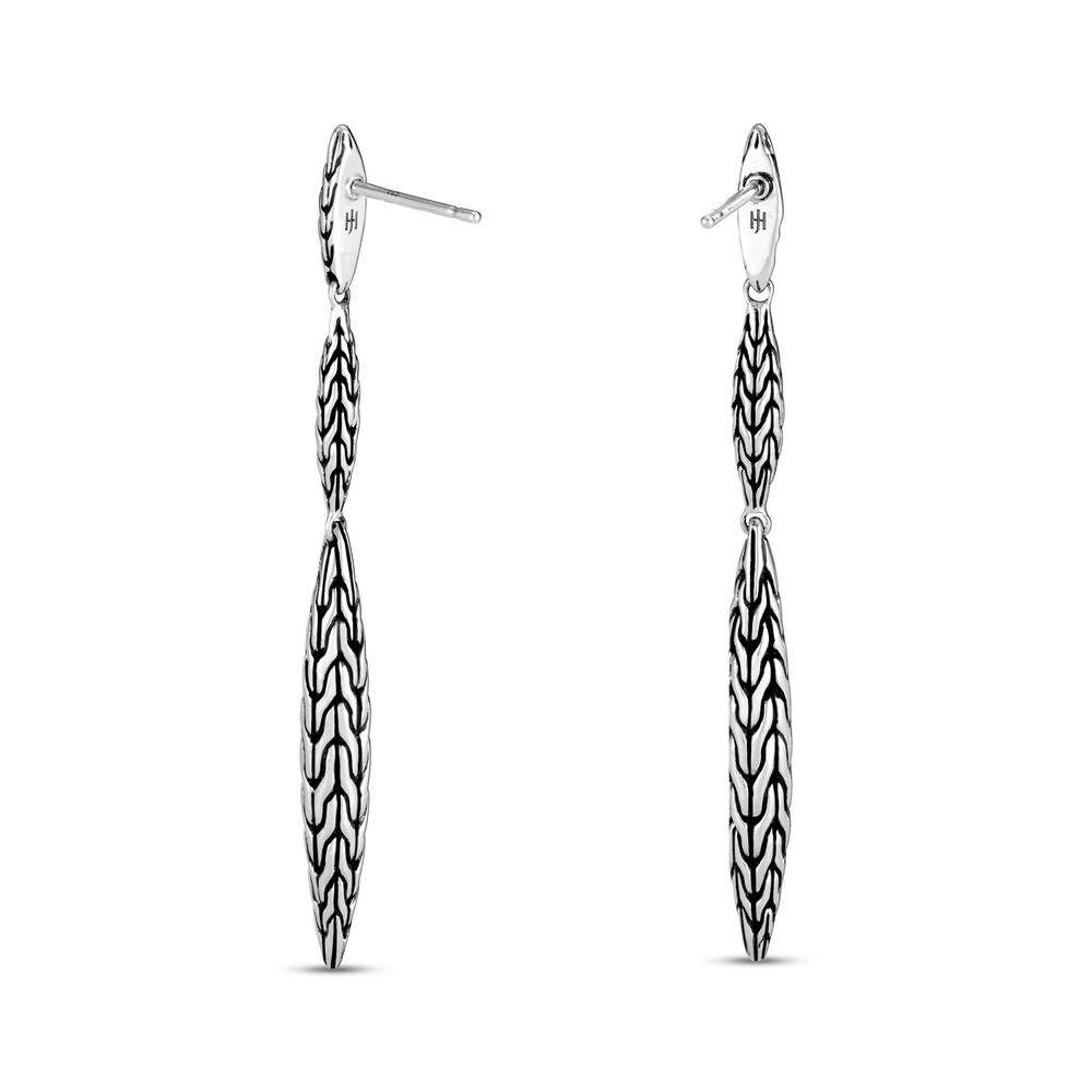 John Hardy Classic Chain Spear Drop Earrings Sterling Silver 9HxhKA8W