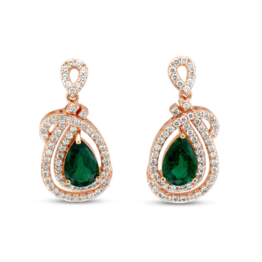 Le Vian Natural Emerald Earrings 1-1/5 ct tw Diamonds 18K Strawberry Gold 9JbBtas9 [9JbBtas9]