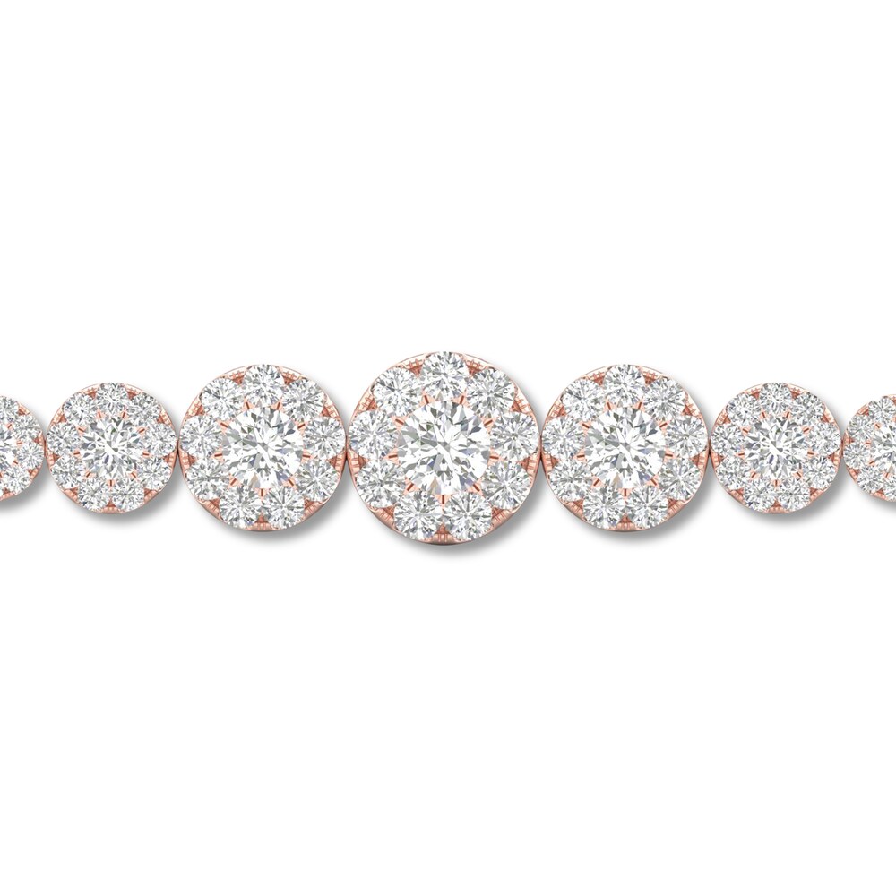 Diamond Bolo Bracelet 1 ct tw Round 10K Rose Gold 9ojOBSJN