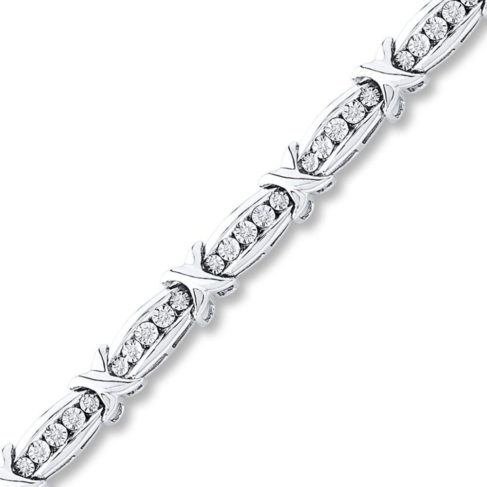 Diamond Bracelet 1/2 ct tw Round-cut Sterling Silver A0i2n7OG [A0i2n7OG]