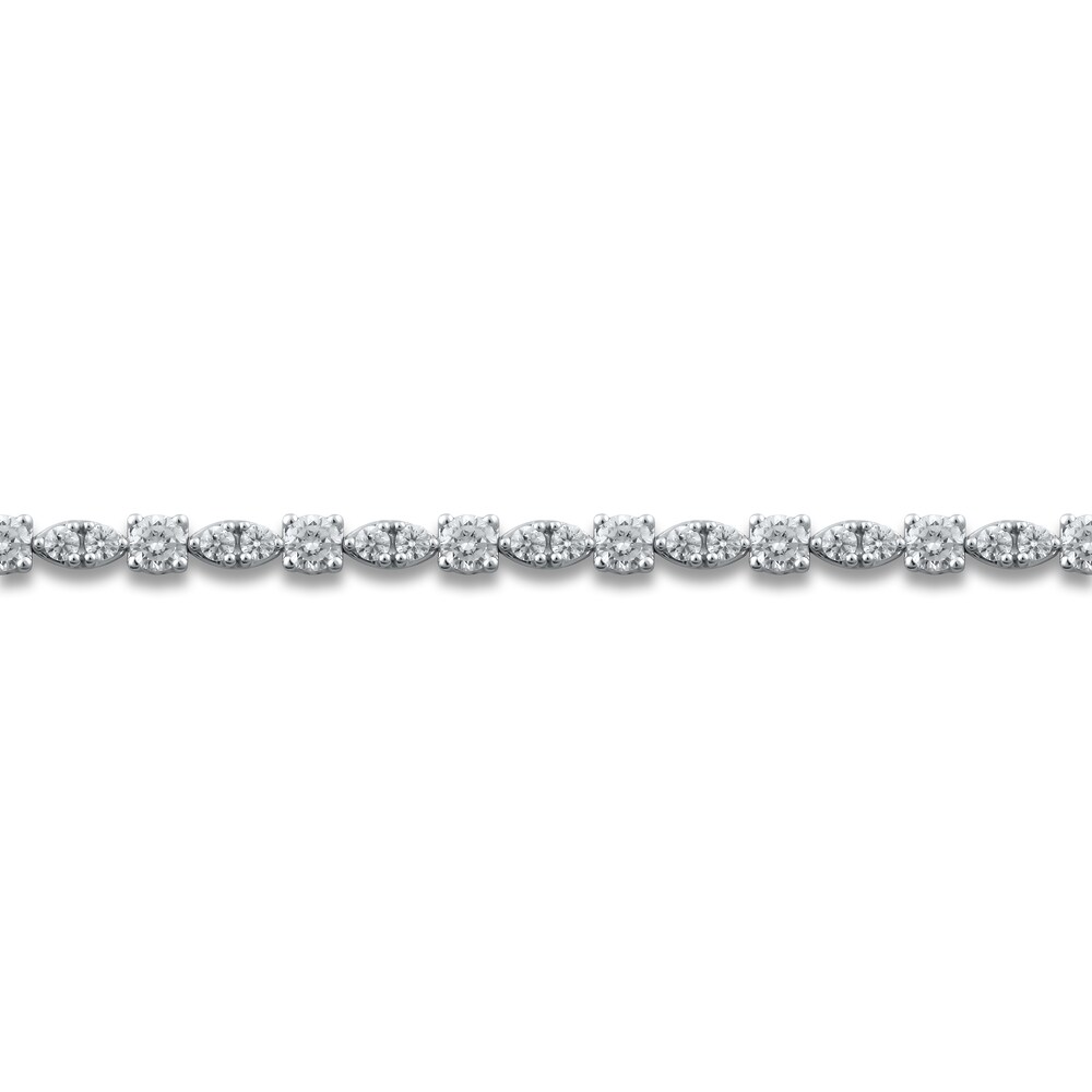 Diamond Tennis Bracelet 3 ct tw Round 14K White Gold 7\" ACRKp3JQ