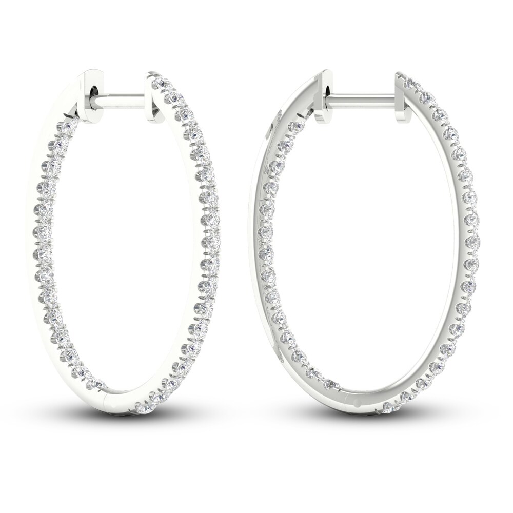 Lab-Created Diamond Earrings 1 ct tw Round 14K White Gold AHPUUUGH