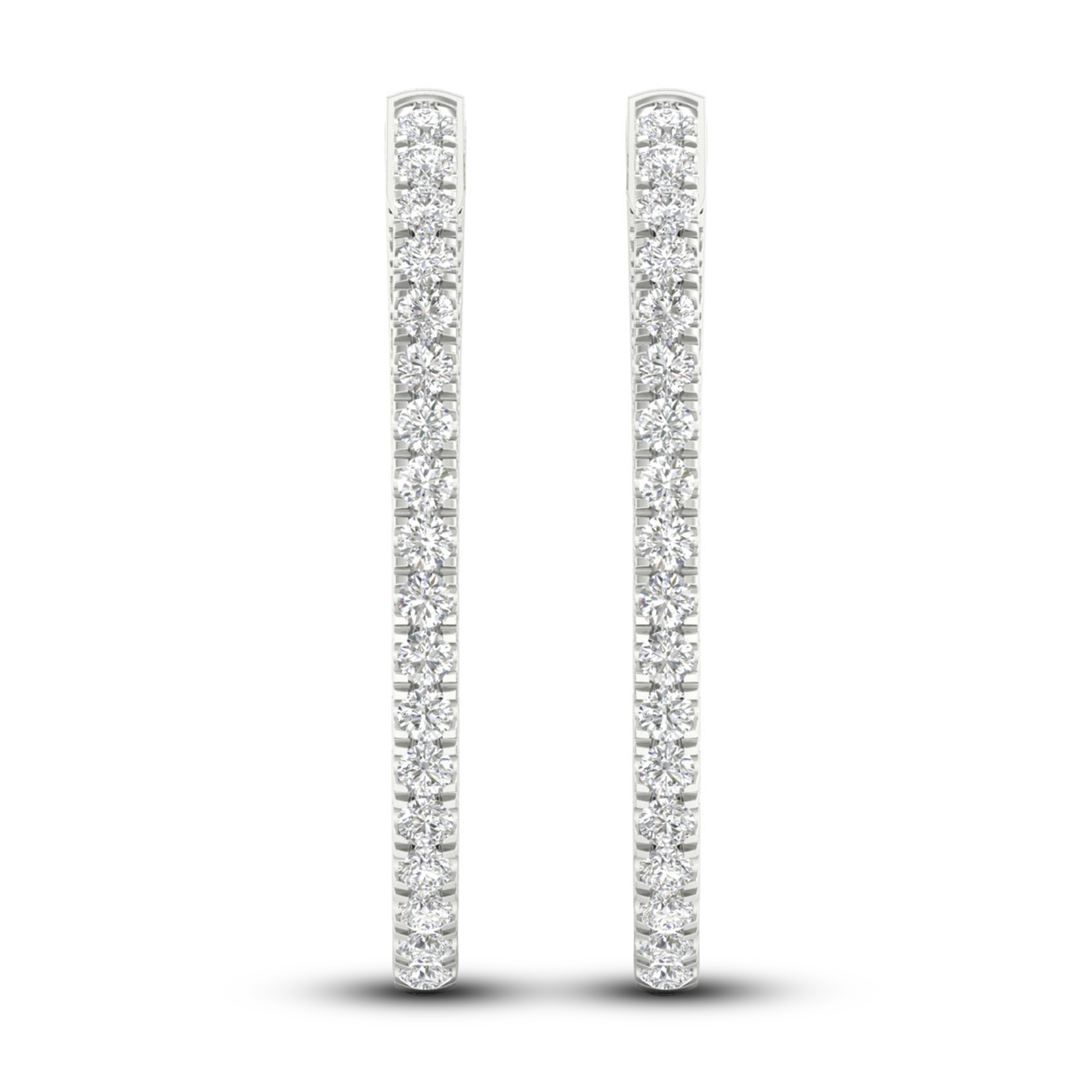 Lab-Created Diamond Earrings 1 ct tw Round 14K White Gold AHPUUUGH