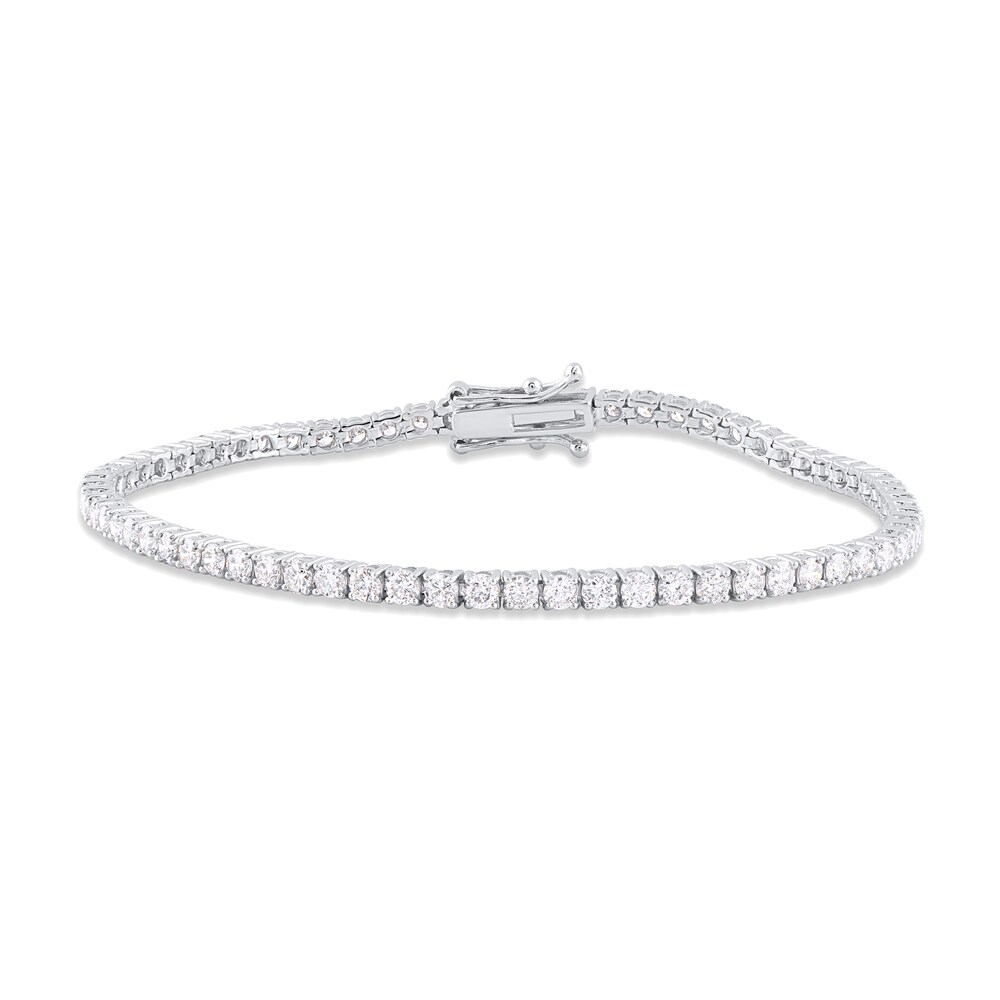 Diamond Tennis Bracelet 3-1/2 ct tw Round 14K White Gold ALBzkLZu