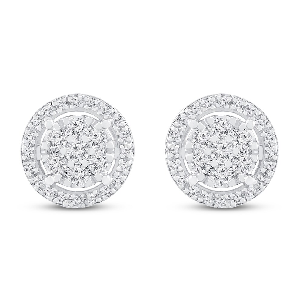Diamond Earrings 1/4 ct tw Round 10K White Gold AkRtg7cO