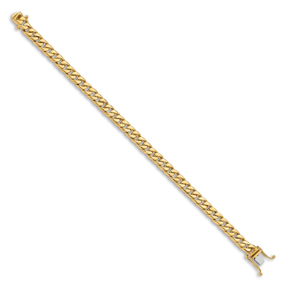 Men\'s Curb Chain Bracelet 14K Yellow Gold 6.8mm 8\" B5E7higR