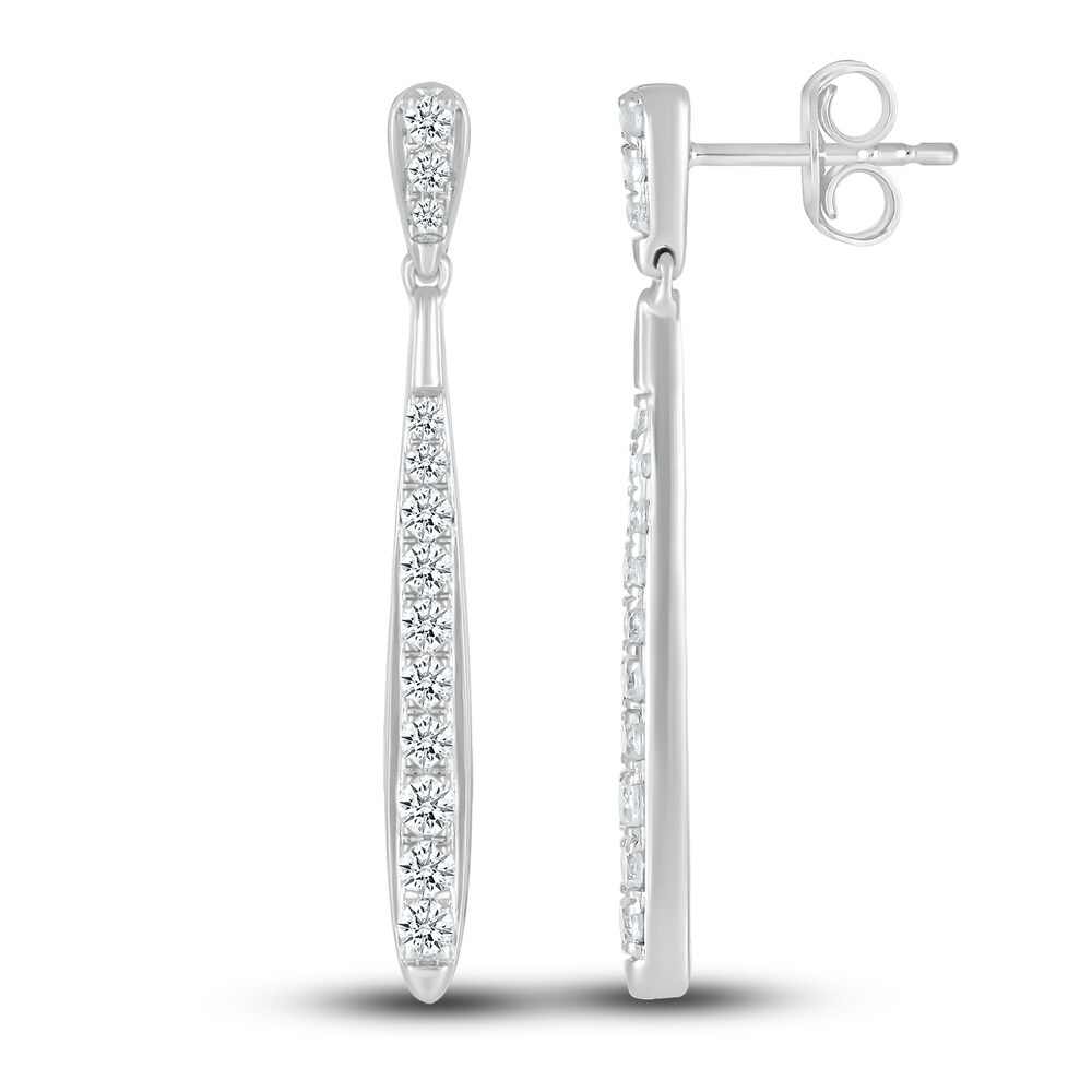 Diamond Drop Earrings 3/8 ct tw Round 10K White Gold BiJUvyAm