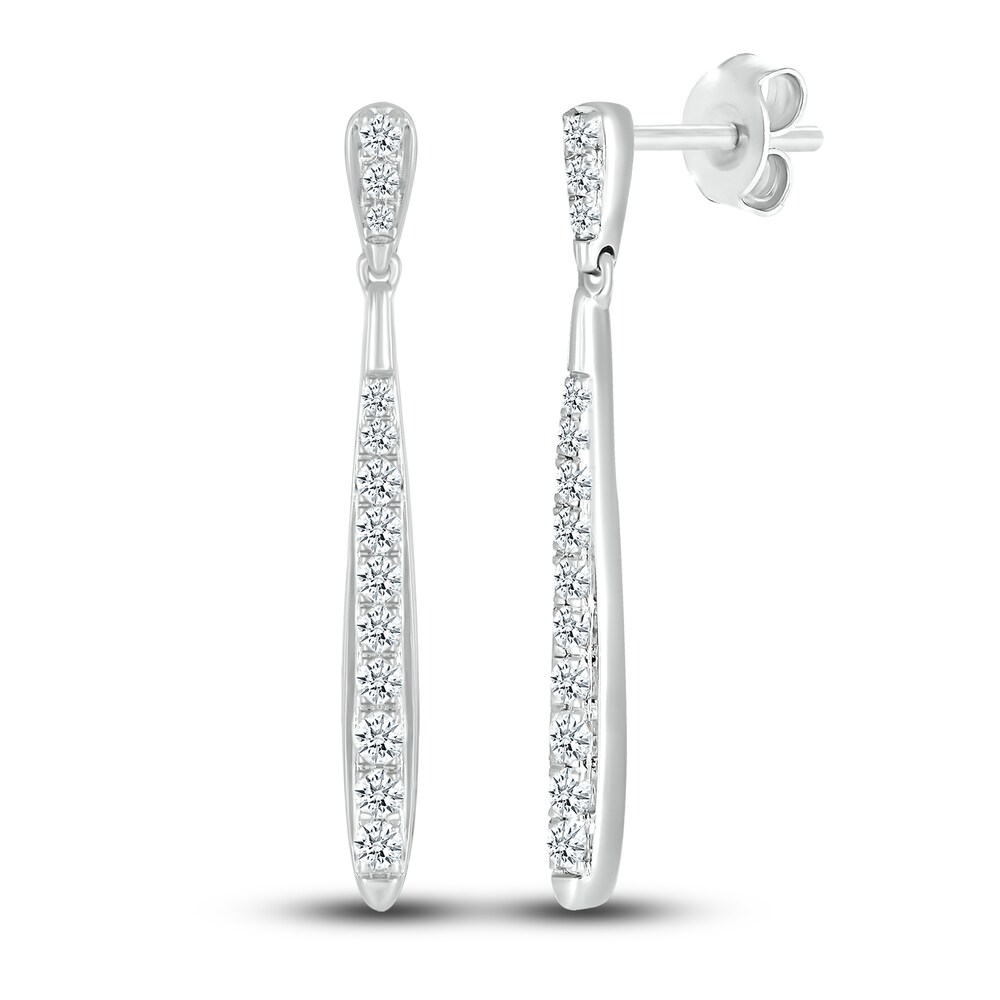 Diamond Drop Earrings 3/8 ct tw Round 10K White Gold BiJUvyAm