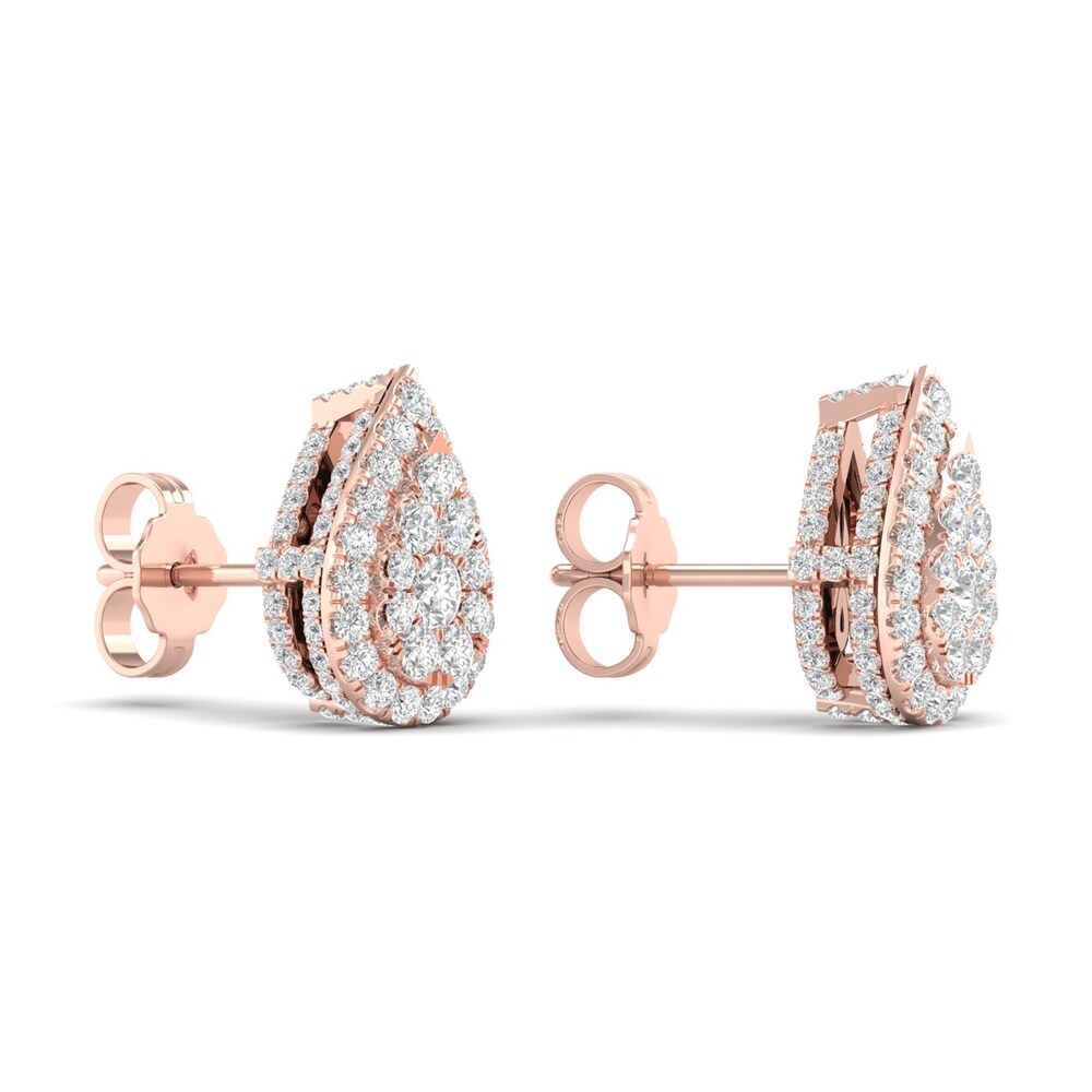 Colorless Diamond Earrings 1 ct tw Round 14K Rose Gold BnXAQ075