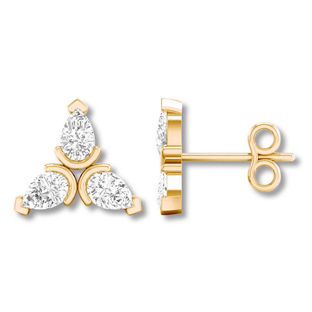 Diamond Earrings 1/2 ct tw Pear-shaped 14K Yellow Gold BwV9mBNi