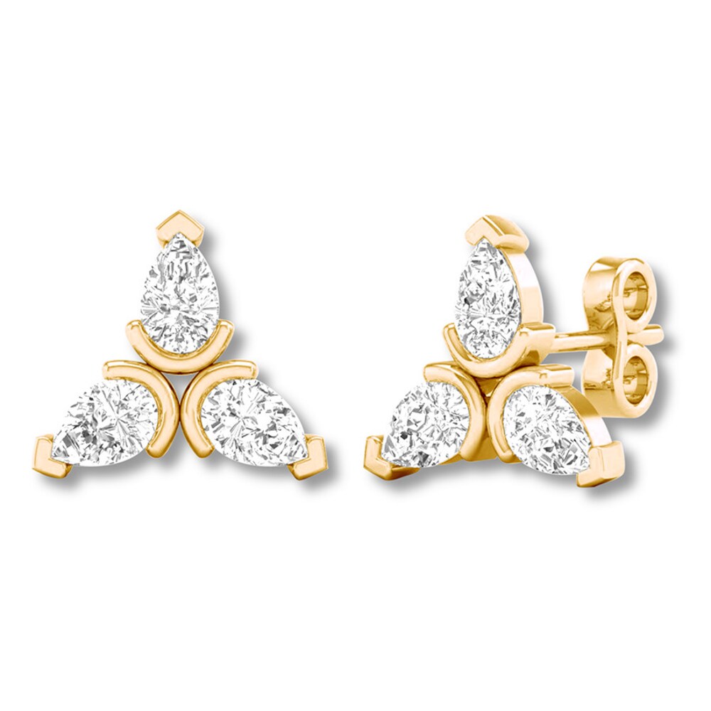 Diamond Earrings 1/2 ct tw Pear-shaped 14K Yellow Gold BwV9mBNi