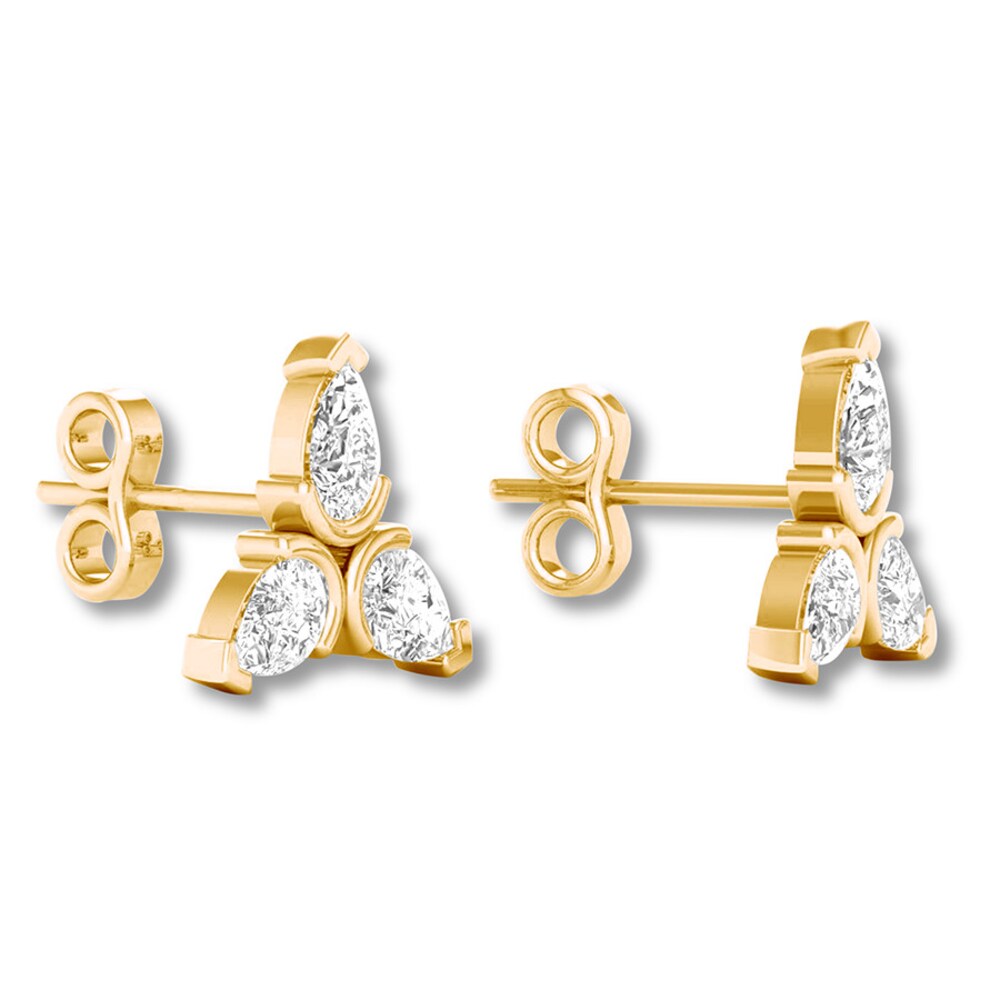 Diamond Earrings 1/2 ct tw Pear-shaped 14K Yellow Gold BwV9mBNi