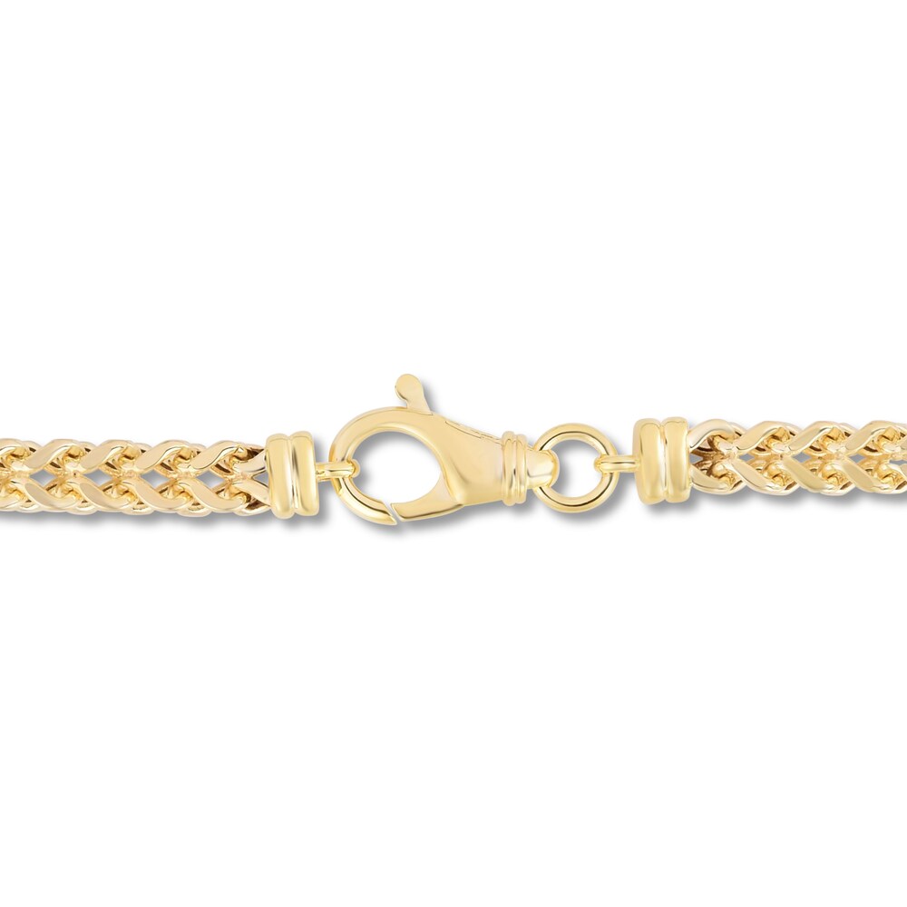 Square Franco Chain Bracelet 14K Yellow Gold 8.75\" Bz3TmrkR