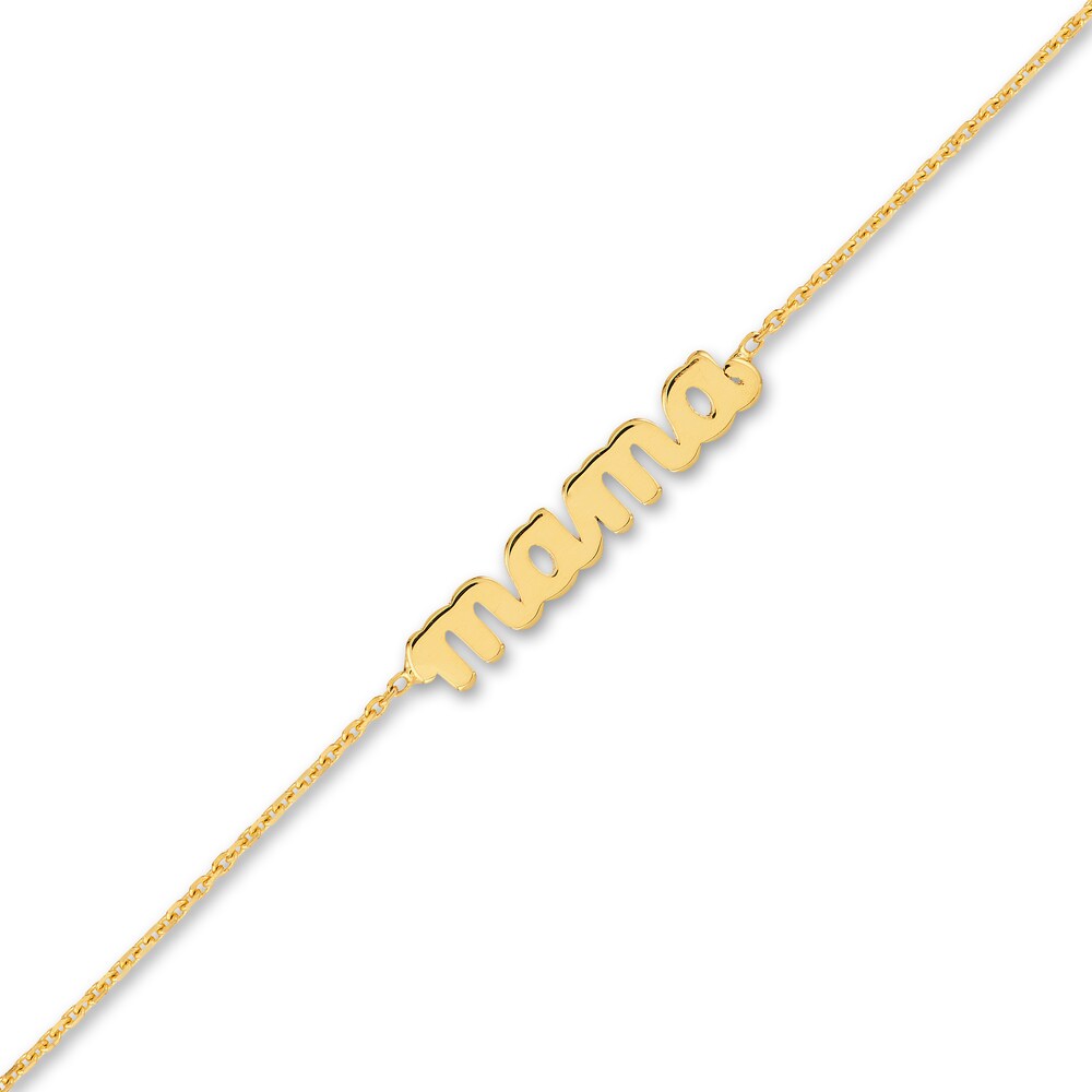 MAMA\" Bracelet 14K Yellow Gold 6.6\" Adj. CbMBo3Ks