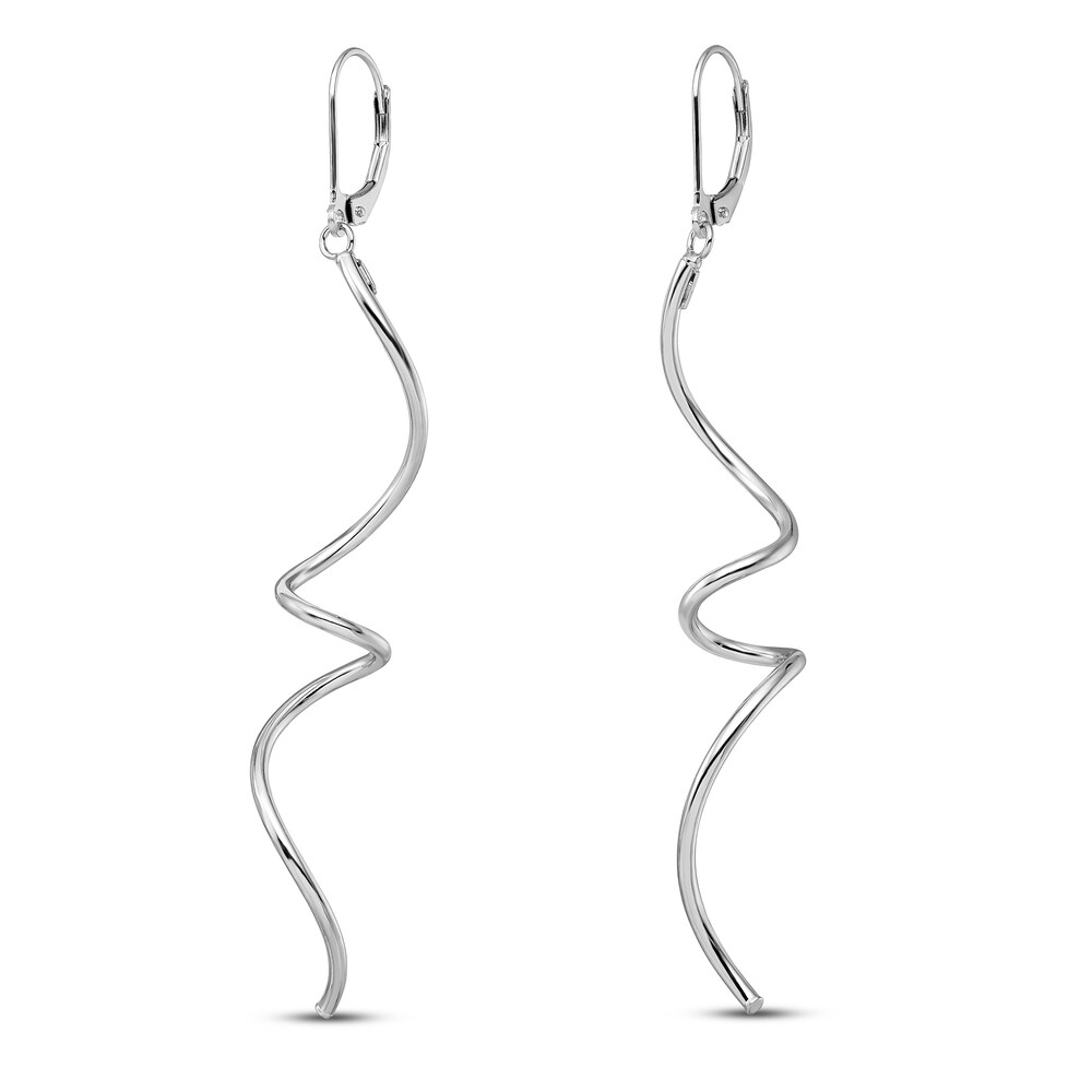 Twisted Dangle Earrings 14K White Gold CcUs30Gj