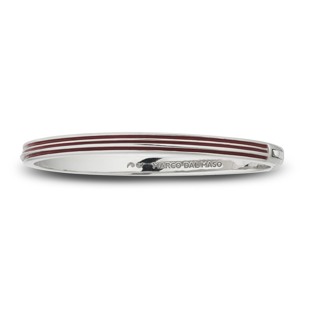 Marco Dal Maso Men\'s Acies Thin Bangle Bracelet Red Enamel Sterling Silver 7\" DMwIpPuf