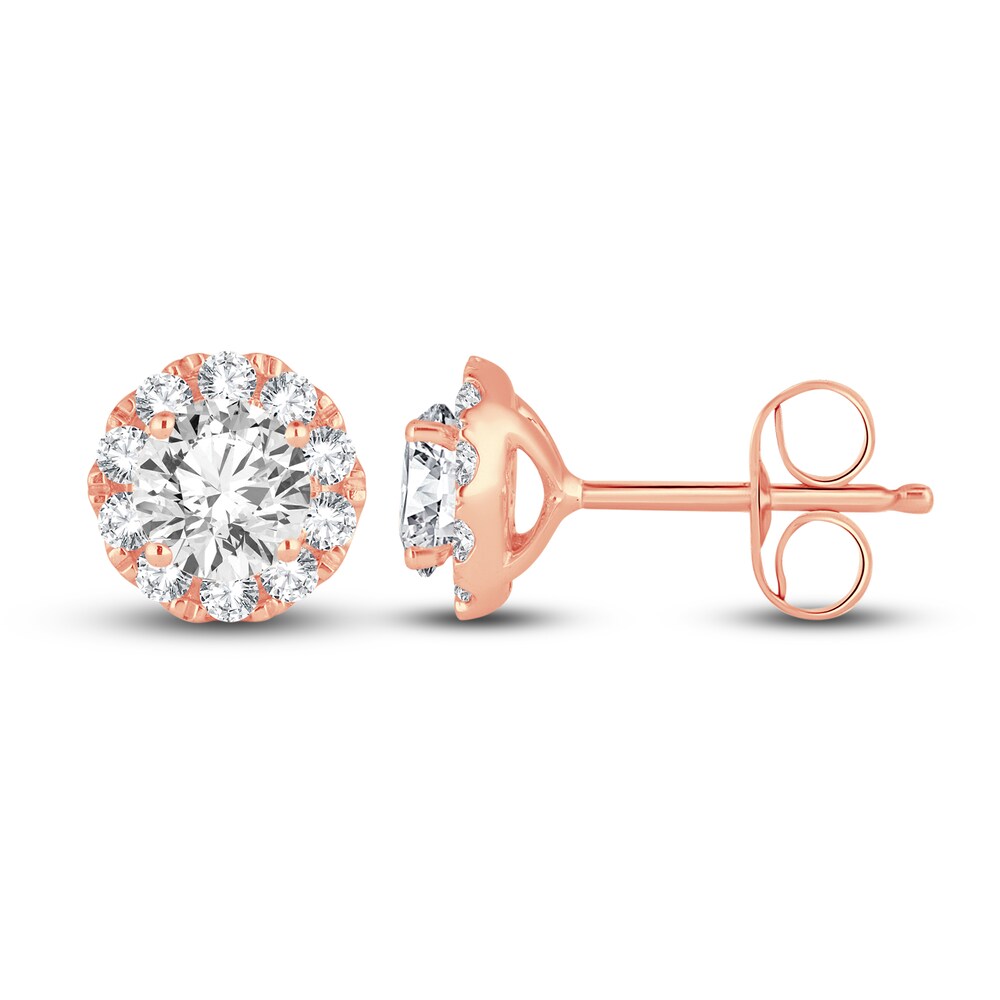 Diamond Stud Earrings 1 ct tw Round 14K Rose Gold E2u7EC15