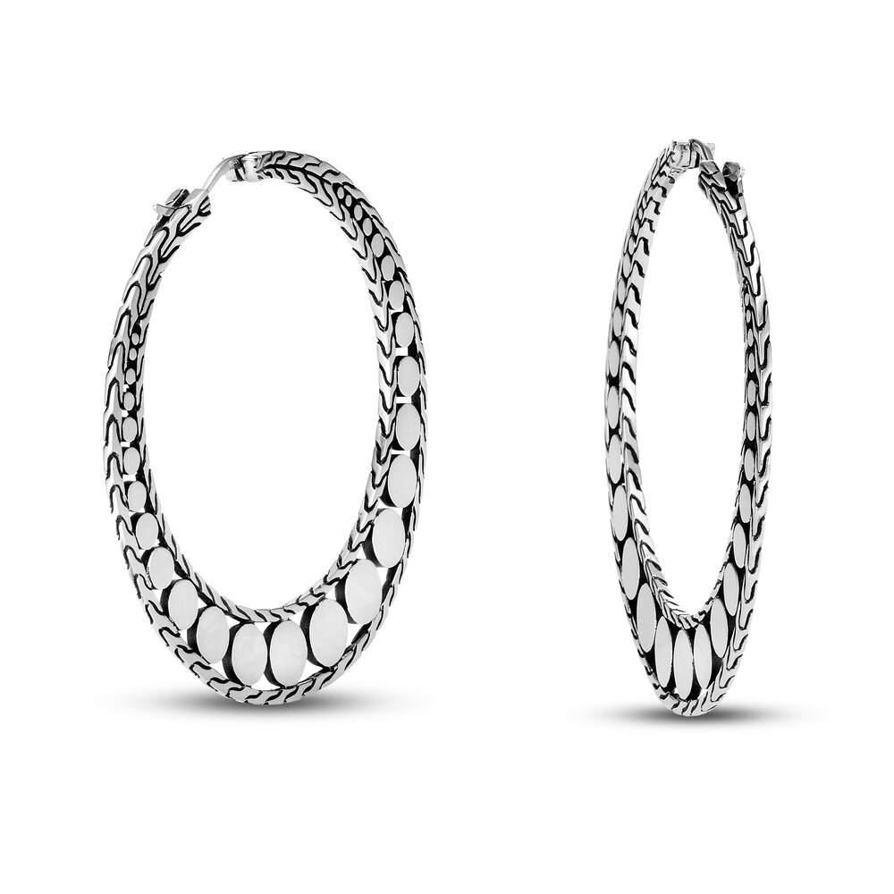 John Hardy Dot Hoop Earrings Sterling Silver E3Fm3IPB