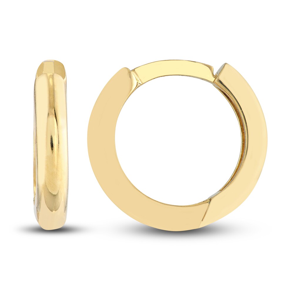 Polished Round Huggie Earrings 14K Yellow Gold 11.5mm E4GsXGj4