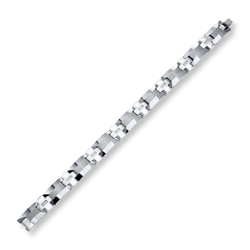 Men\'s Bracelet 1/8 ct tw Diamonds Tungsten 8.75\" Length EZSTcZv0