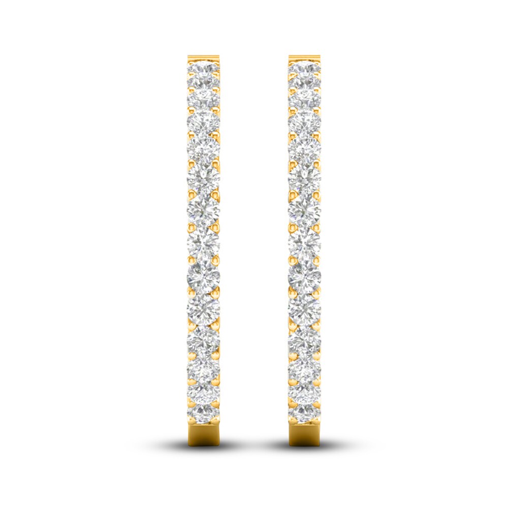 Lab-Created Diamond Hoop Earrings 7 ct tw Round 14K Yellow Gold EkGtqhdp