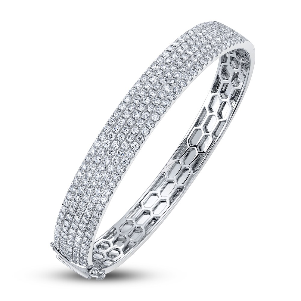 Shy Creation Diamond Pave Bangle Bracelet 3-5/8 ct tw Round 14K White Gold SC55010777V3ZS EkkvcBQC