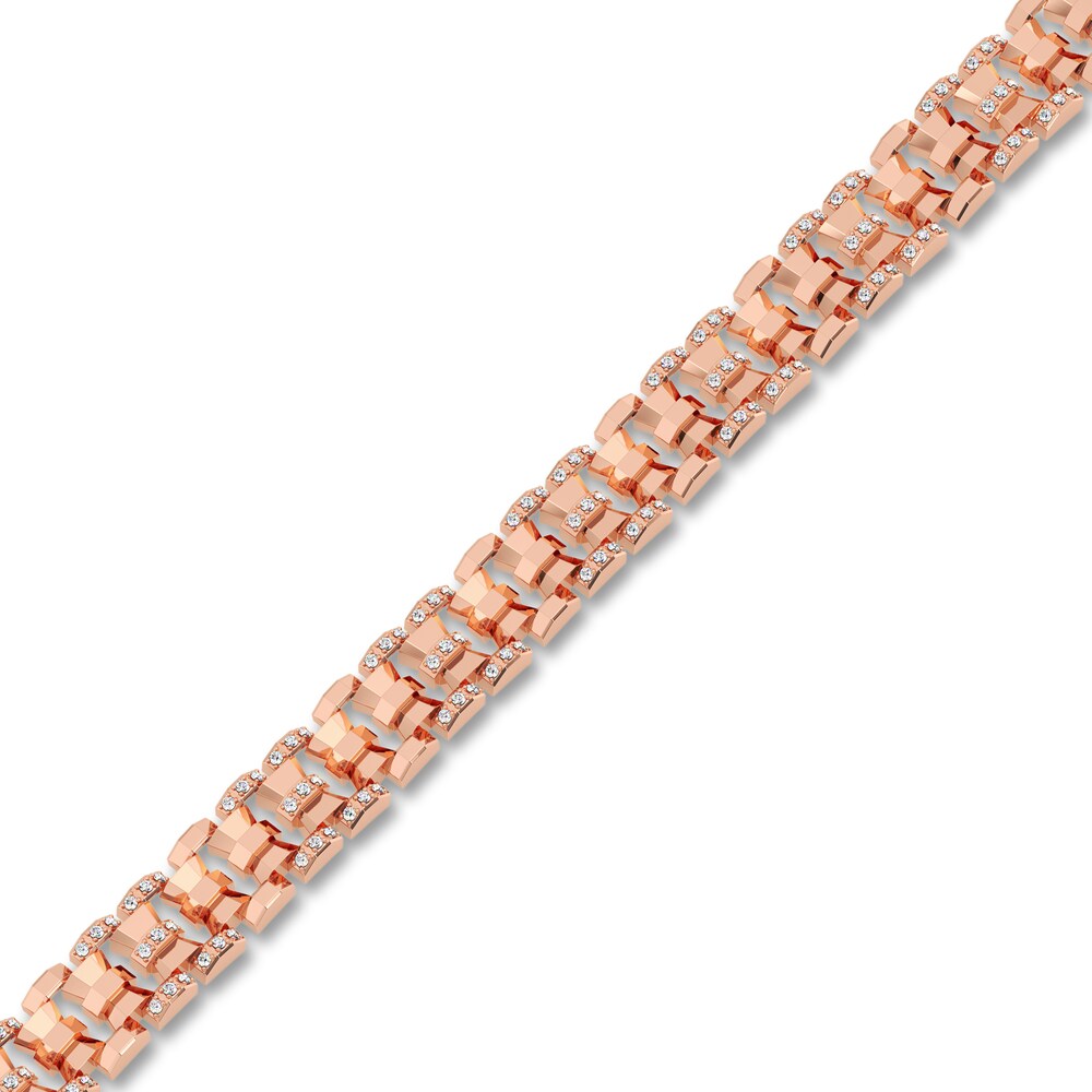 Men\'s Diamond Bracelet 1 ct tw Round 14K Rose Gold 8.5\" EnqnjyPx