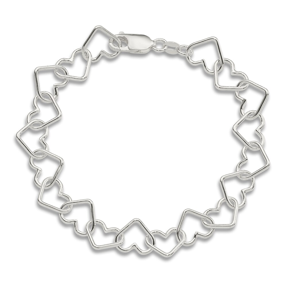 Heart Link Bracelet Sterling Silver ErU1HDZe