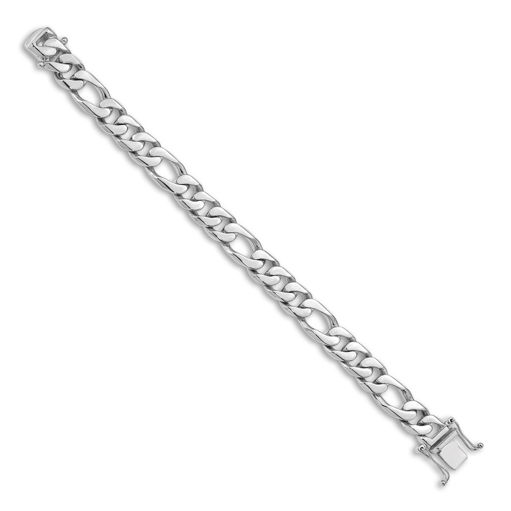 Men\'s Figaro Link Bracelet 14K White Gold 10mm 8\" EuOwbAVC