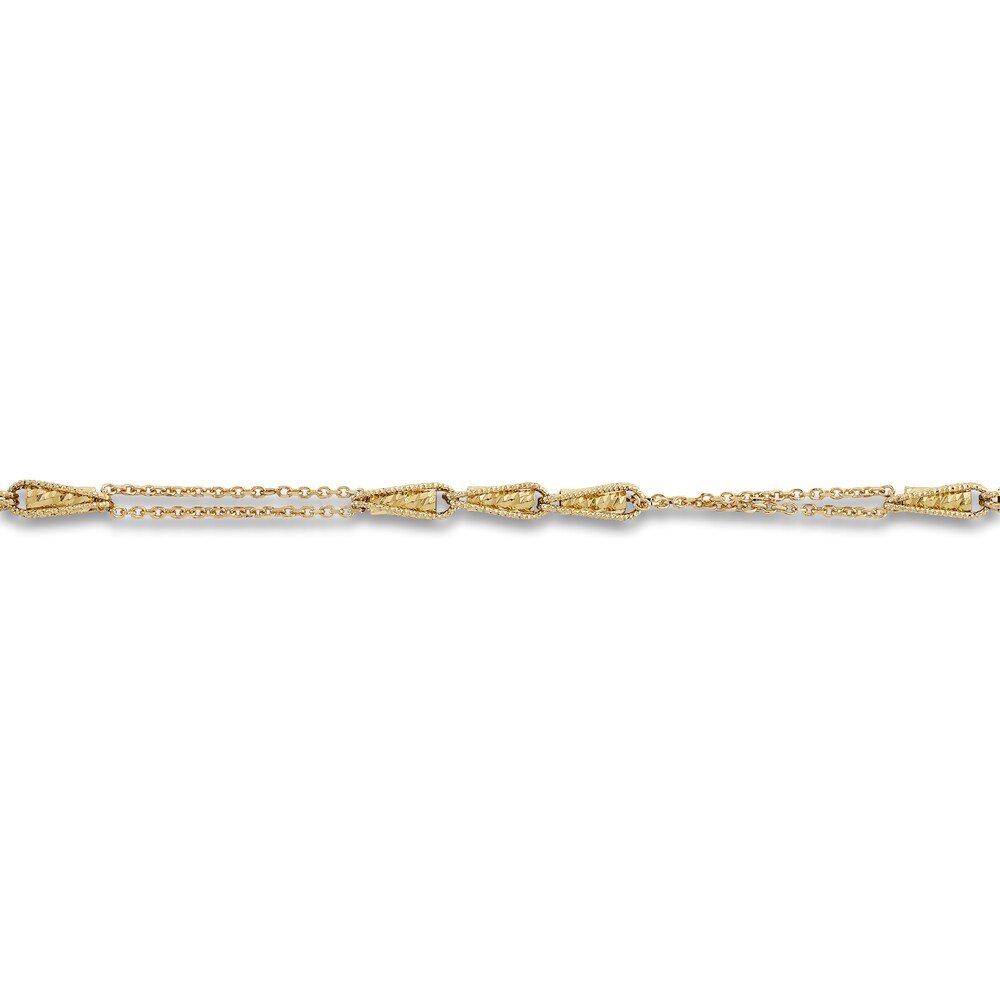 Italia D\'Oro Triangle Link Bracelet 14K Yellow Gold 7.5\" EvTSPNMh