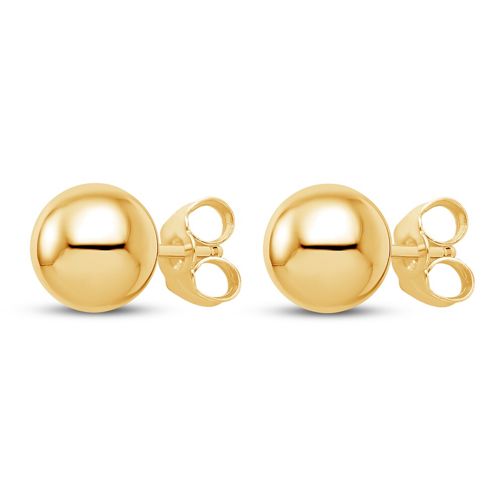 Ball Stud Earrings 14K Yellow Gold 5mm F46aU4Zy