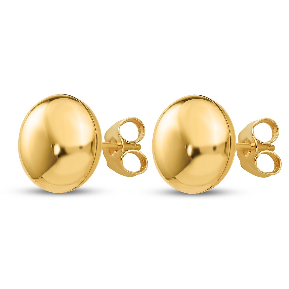 Button Stud Earrings 14K Yellow Gold FAbN2rqE