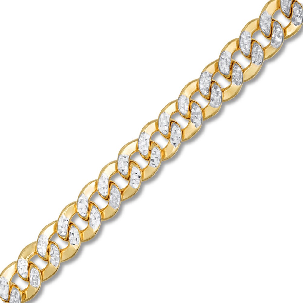 Curb Chain Bracelet 10K Two-Tone Gold 8.5\" FFstyKTg