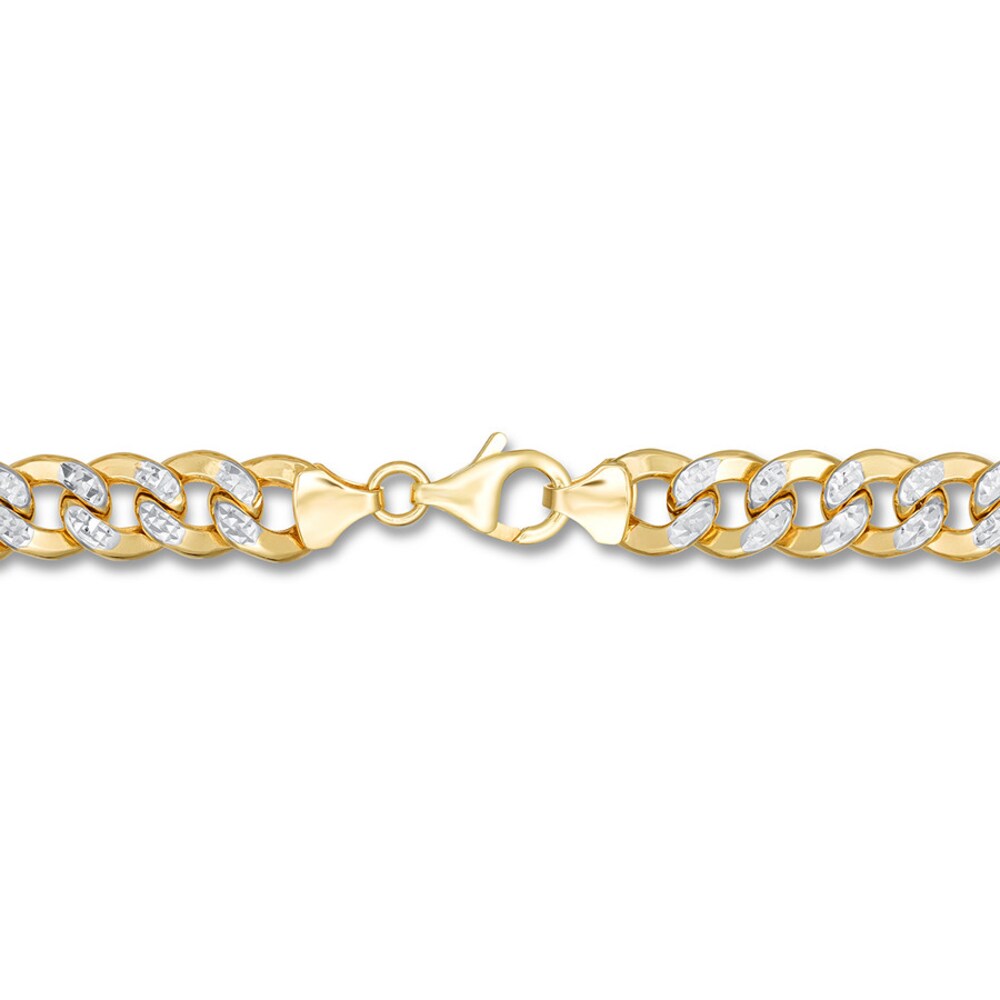 Curb Chain Bracelet 10K Two-Tone Gold 8.5\" FFstyKTg