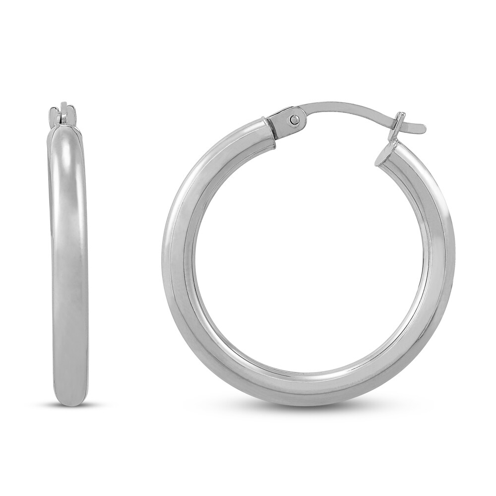 Hoop Earrings Sterling Silver 25mm FU9Y5cTQ